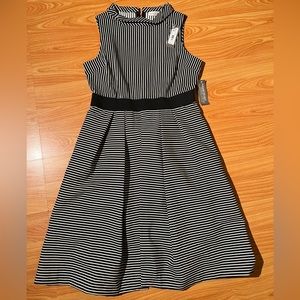 Eva Mendes For New York & Company Black and White Striped Dress | Size L